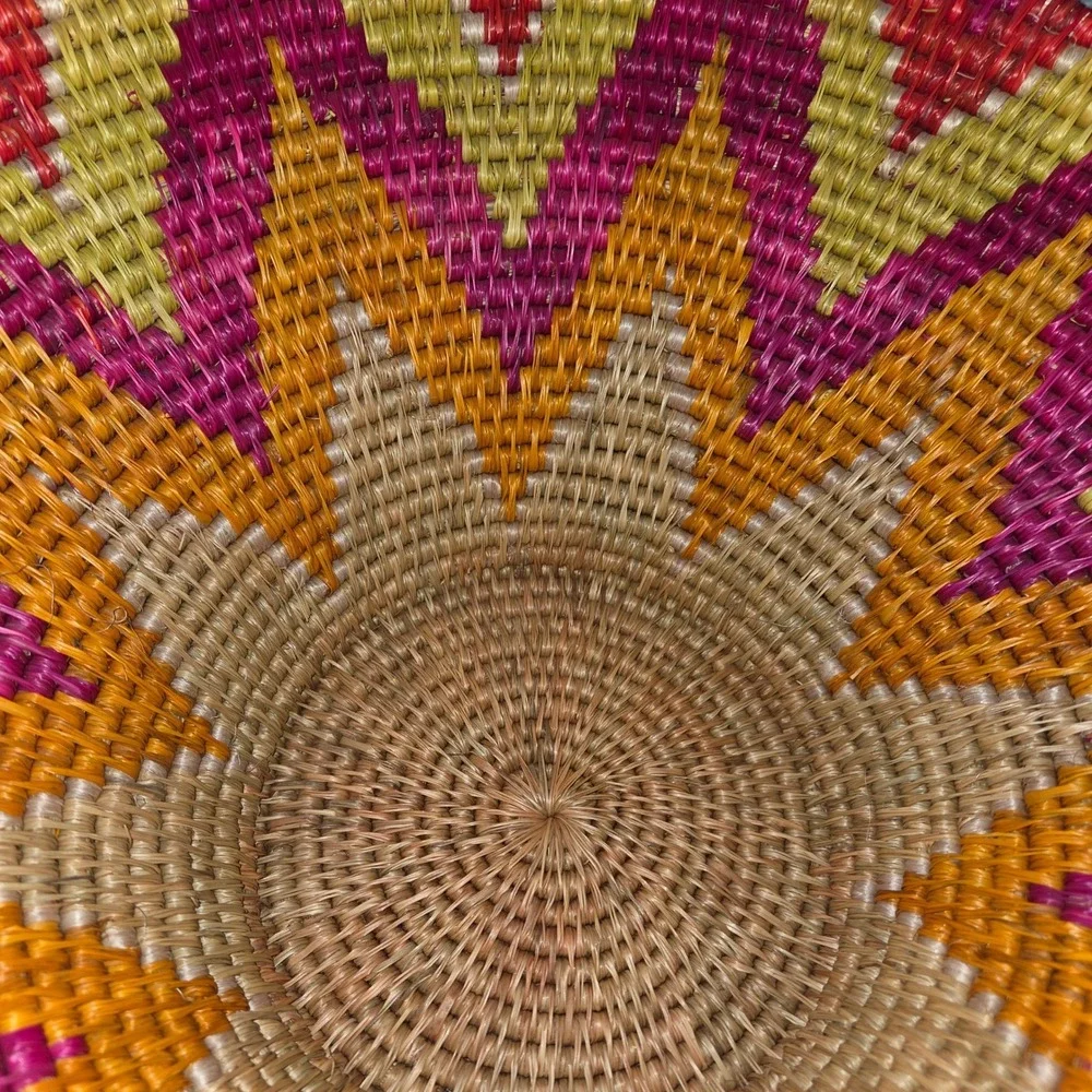 Artisan Woven Basket Bowl Colorful Boho‎ Decor Decorative Fruit Basket Bohemian